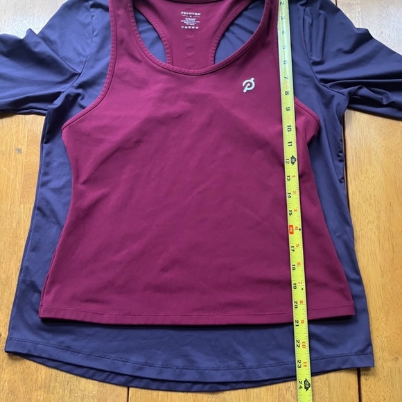 BUNDLE Peloton Purple Cranberry Standard Long Sleeve Shirt and Tank Top, Size M - Picture 12 of 12